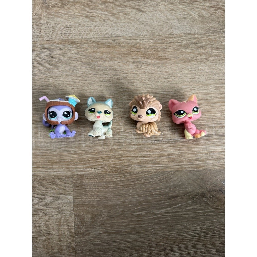 Vintage Authentic Littlest Pet Shop LPS Hedgehog Cat Coconut BUNDLE LOT 2008